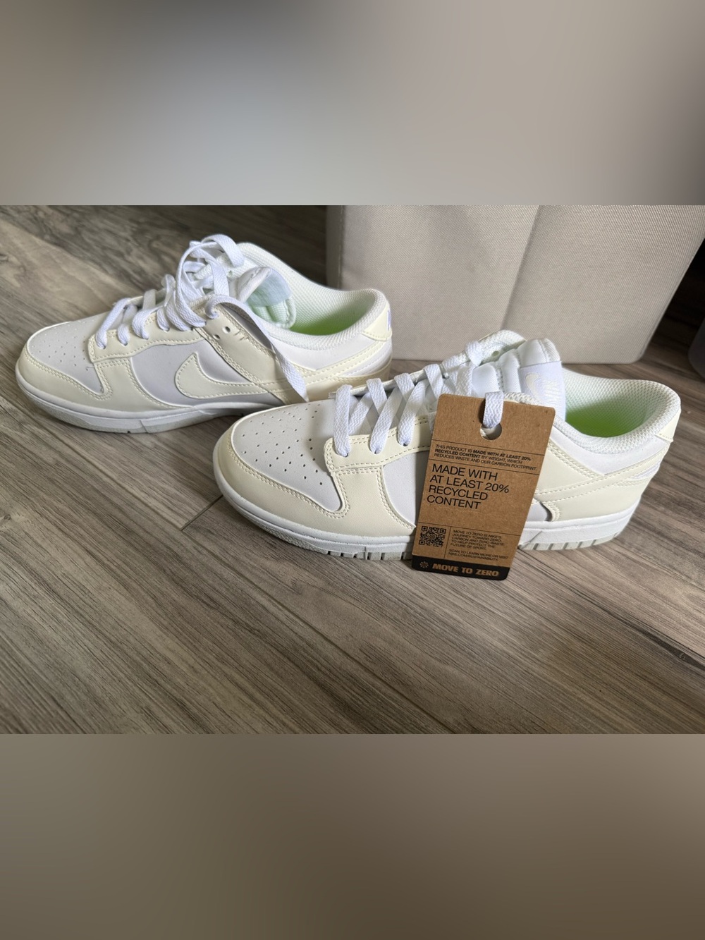 Nike Kids Cream & White Low-Top Sneakers